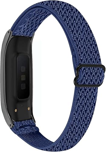 Miniatura 7 de Nigaee Correas de cuero genuino y bandas elásticas de nailon compatibles con Samsung Galaxy Fit2, correas deportivas suaves y transpirables