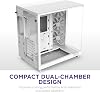 NZXT H6 Flow Orta Kule ATX PC Kasası, Kompakt Çift Odacıklı Tasarım, Panoramik Temperli Cam, Yüksek Hava Akışı, 3x 120mm Fan Dahil, Kablo Yönetimi, Beyaz