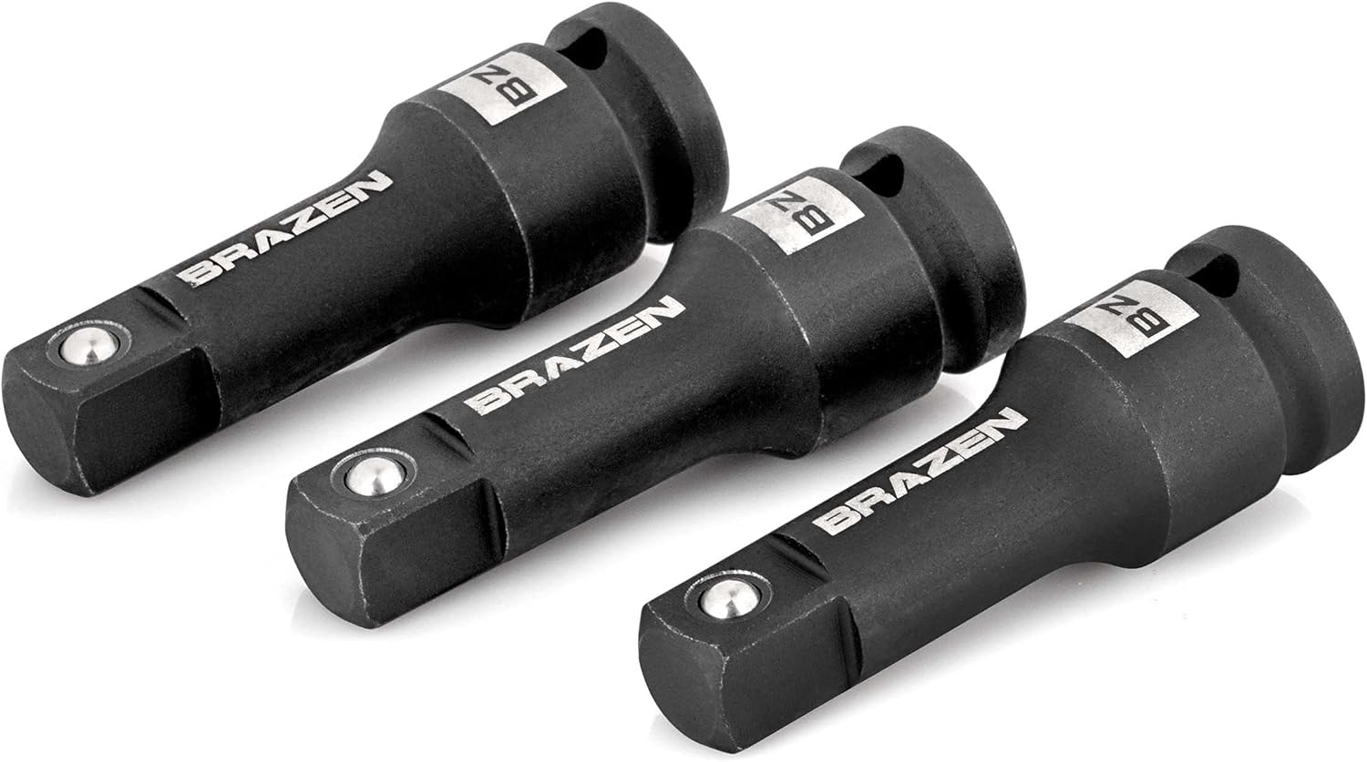 BRAZEN 1/2" Drive 3" Impact Socket Extension Set (Three Pack)