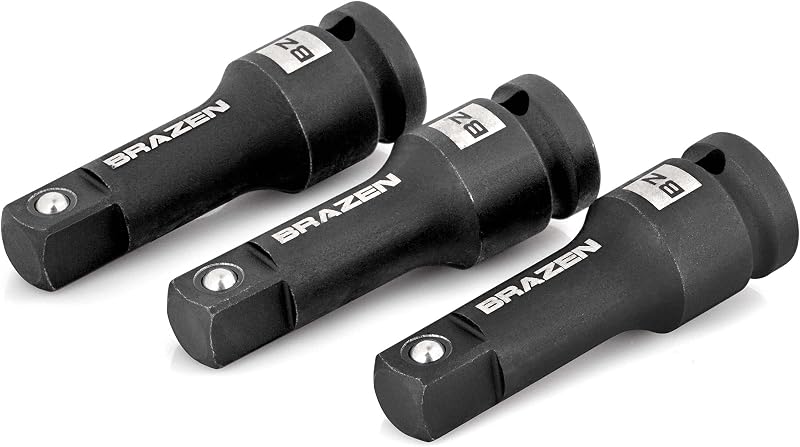Jogo de Extensões para Soquete de Impacto BRAZEN com Encaixe de 12,7 mm e 7,6 cm, 3 Peças