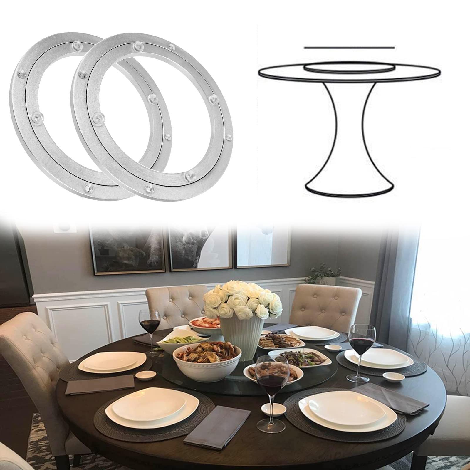 Cuscinetto Girevole for Tavolo In Lega Di Alluminio, Lazy Susan Giradischi
