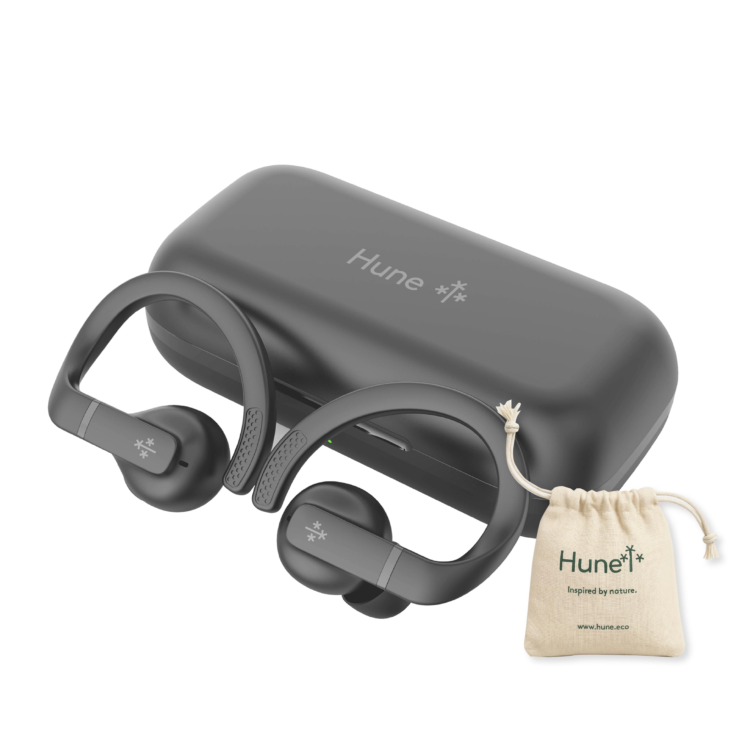 HUNE Écouteurs de sport sans fil TWS Bluetooth 5.4, 40 h d'autonomie, IPX5 résistants à l'eau, microphone HD, idéal pour la gym et la course à pied
