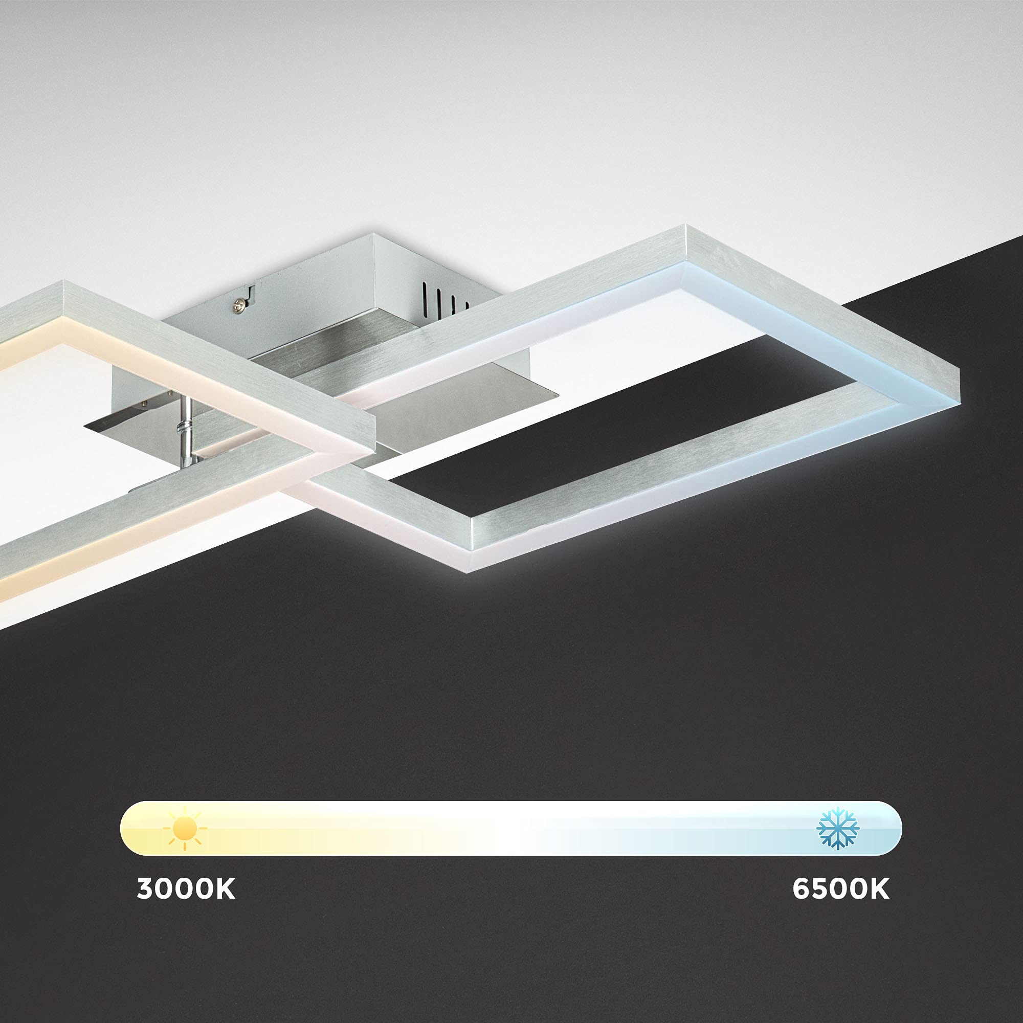 B.K.Licht Lámpara de techo LED WiFi inteligente I App y mando a distancia I regulable I CCT I RGB I control por voz I compatible con iOS y Android