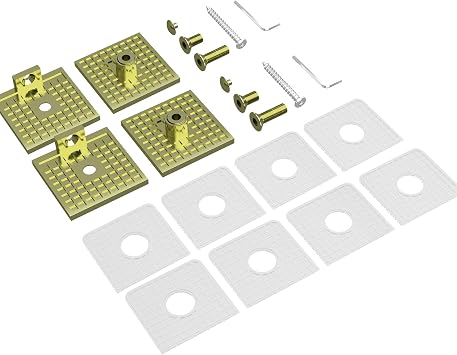 Brushed Gold Glass Clamp for Bathroom,2PCS Shower Glass Clamp for 1/4 to 1/2(6-12mm) Tempered Glass,U-Clamp for Shower Door