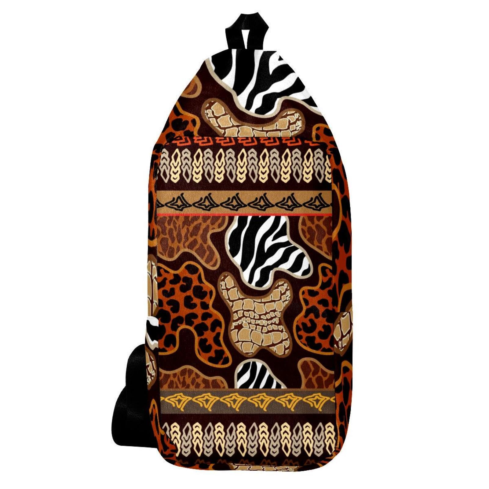 Sac à dos à bandoulière motif léopard multicolore compact - 6