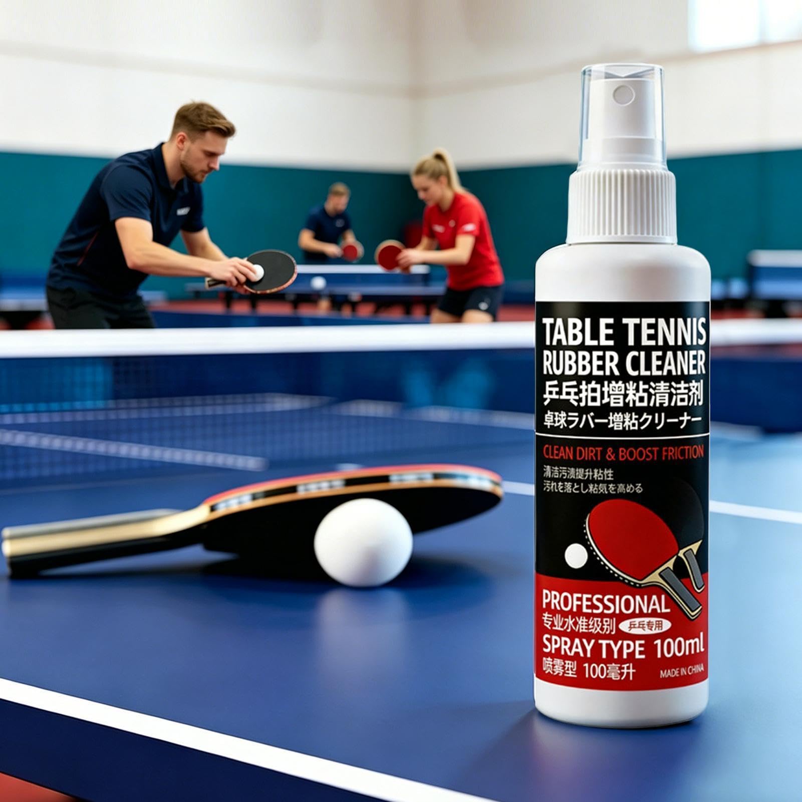 Spray Nettoyant pour Raquette De Et Tennis De Table | Spray Décrassant 100 ML,Retire Poussière et Saleté sur Caoutchouc - pour Entraînement, Gym, Sport, Compétition, Matchs, Femmes