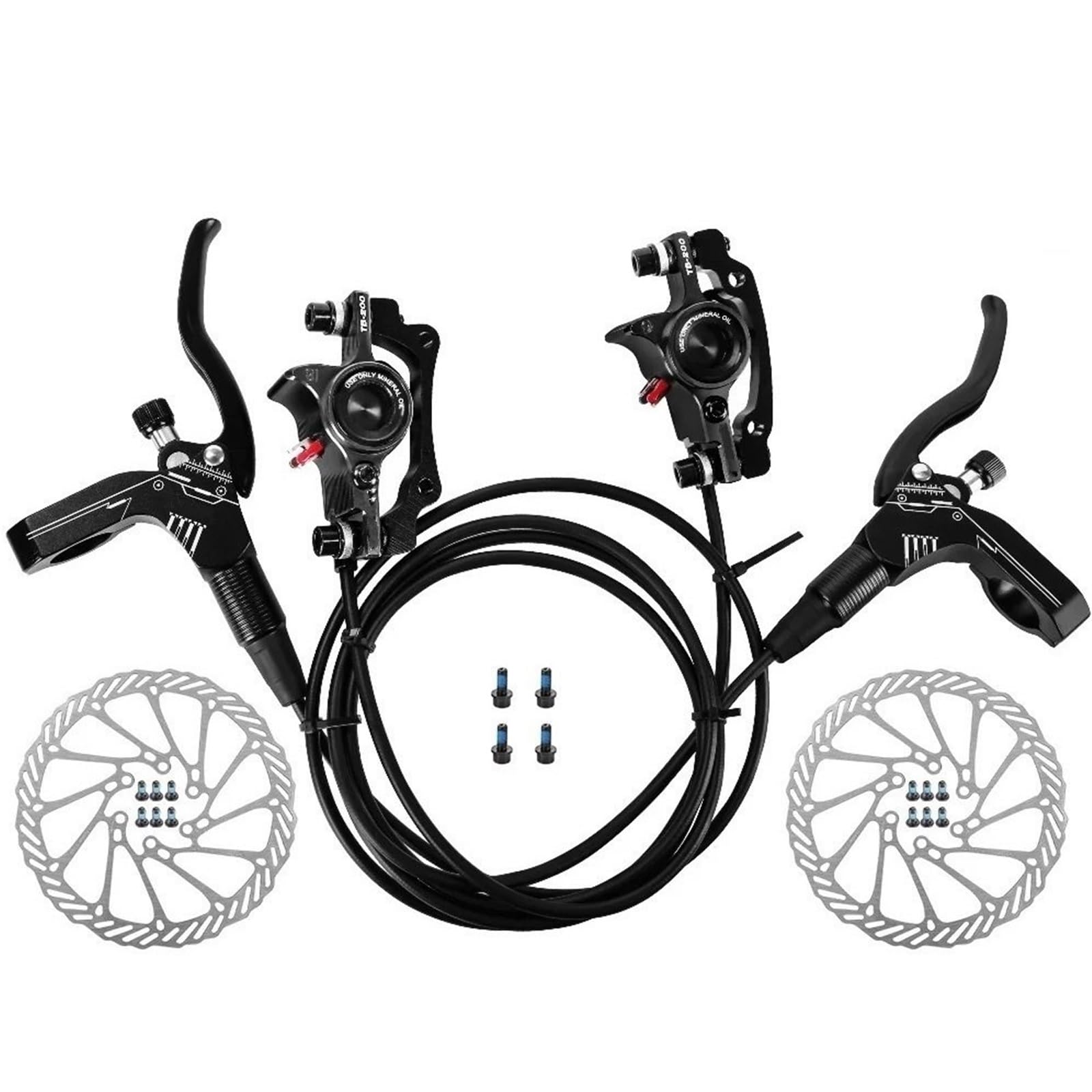 rower tylny bęben hamulcowy tylny bęben hamulcowy Rower MTB hydrauliczny hamulec tarczowy ciśnienie oleju zacisk zaciskowy hamulec 160mm przedni tylny uchwyt A słupek B rower CNC(160MM-BLACK-LF-RR)