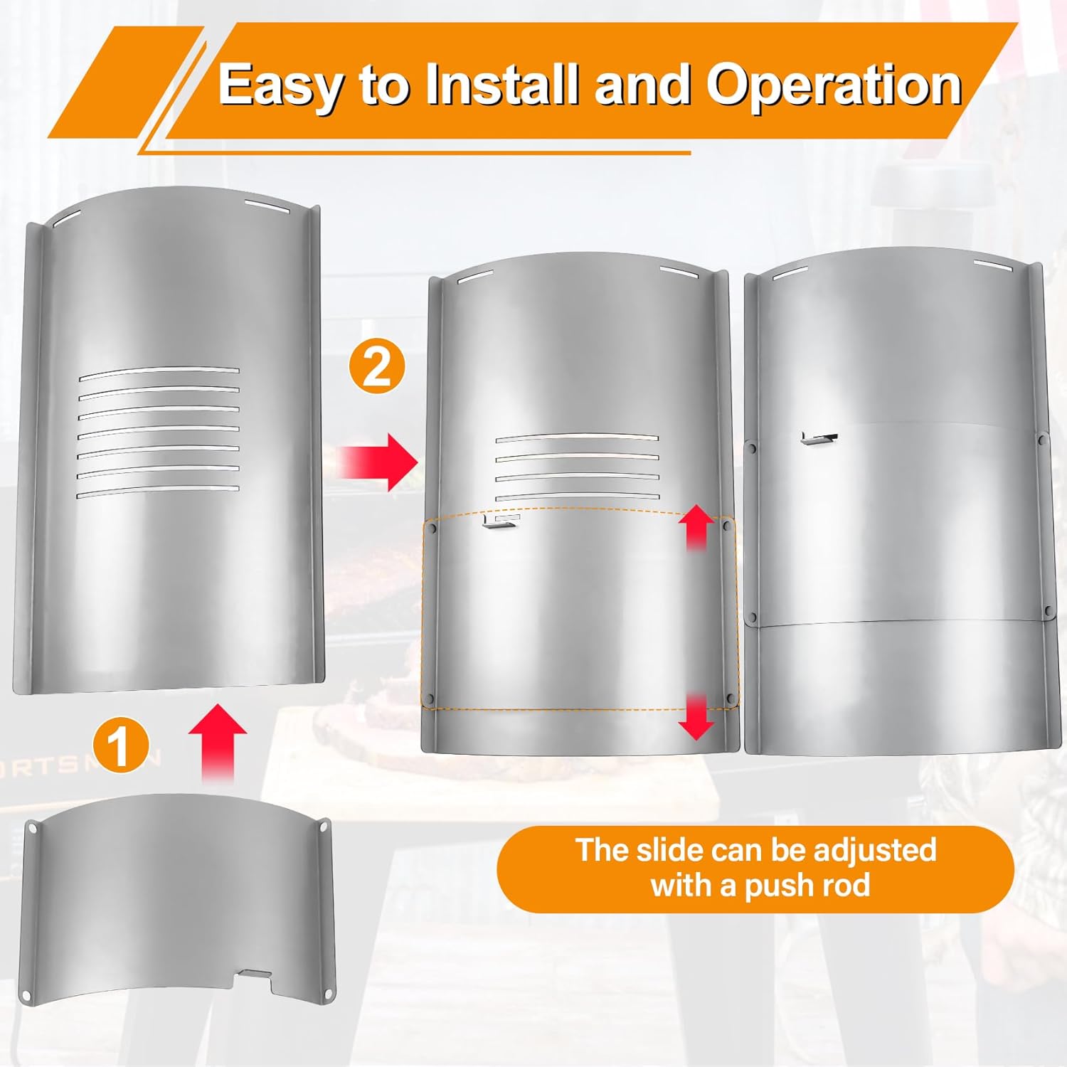 Flame Broiler Kit for Pit Boss 820 Series Pellet Grills with Slide Cover and Bottom, Grill Replacement Parts for Pit Boss PB820D(#74516), PB820PS1, PB820FB, PB820FBC, PB820S, PB820SC Pellet Grills