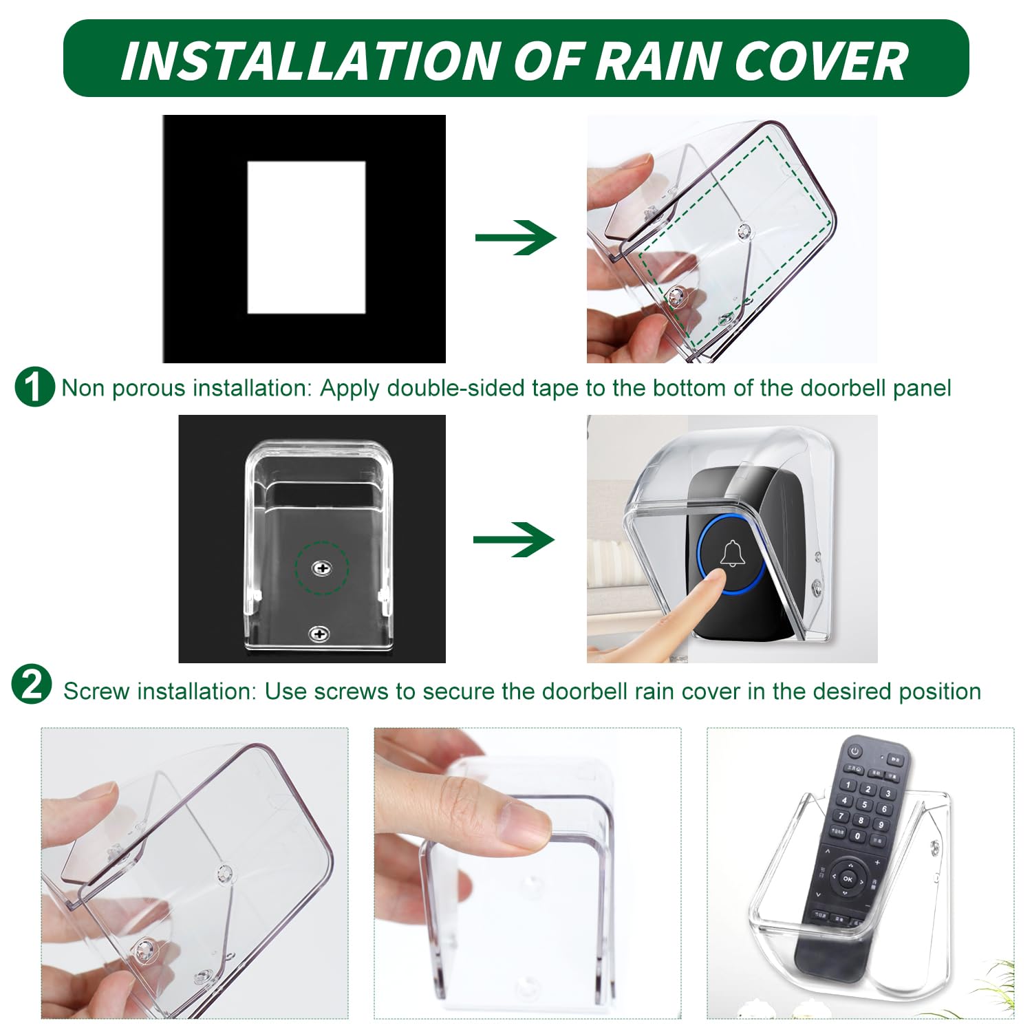 Waterproof Cover For Doorbell, Outdoor Doorbell Xl Black - View #8