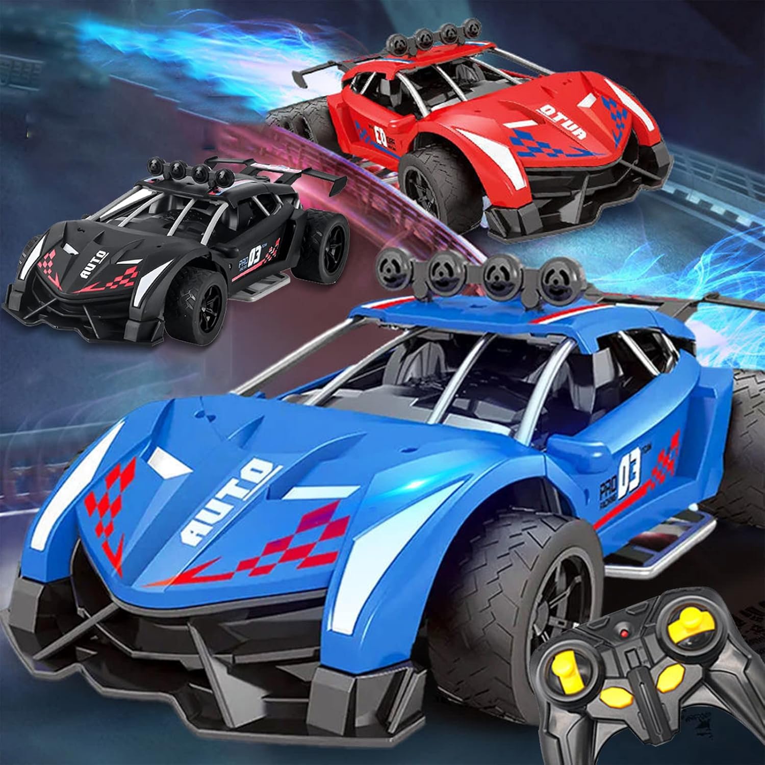 Remote Control Car 2.4GHz High Speed Rc Cars, Spray Four
