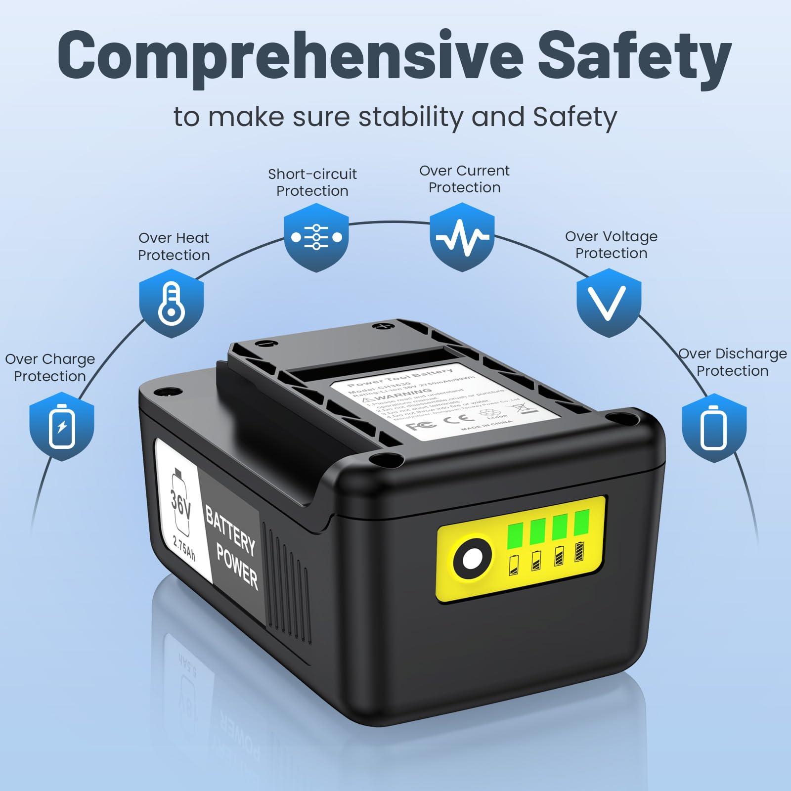 ASUNCELL Batterie de rechange 36 V 2750 mAh pour outils électriques Kärcher - Batteries lithium-ion - Compatible avec le désherbeur Kärcher, la tondeuse à gazon, la pompe à tonneau
