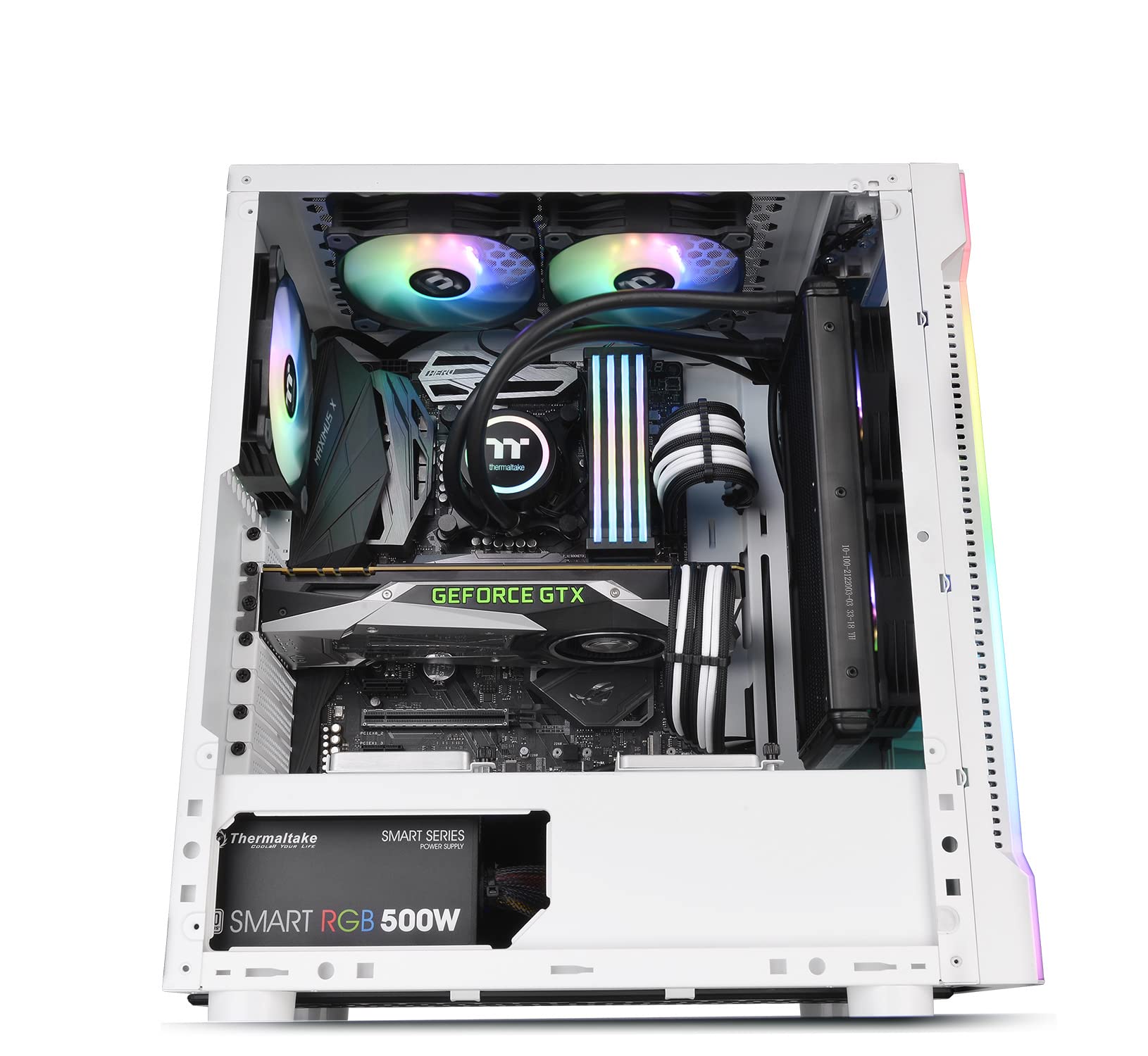 Thermaltake H200 TG RGB ATX obudowa PC | 1 fabrycznie zainstalowany wentylator 120 mm | szkło hartowane | biała