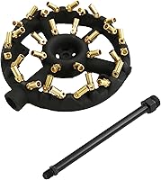 COOKAMP JB-32LP Propane Jet Burner with 32 Brass Tips - Heavy Duty Cast Iron for Outdoor Camping, Wok Stir Fry, Turkey Frying