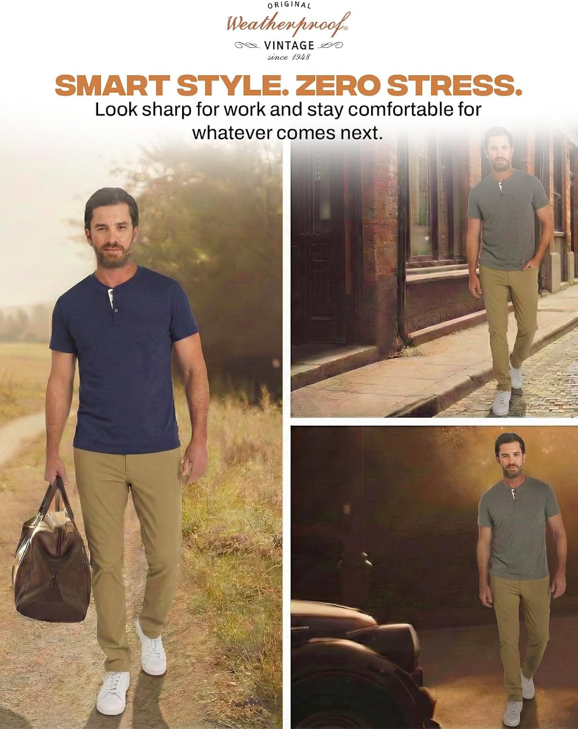 Weatherproof Vintage Men's Hiking Pants - Casual Chino | Straight Slim Fit, Quick Dry, Stretch Travel Pants for Men - Image 2