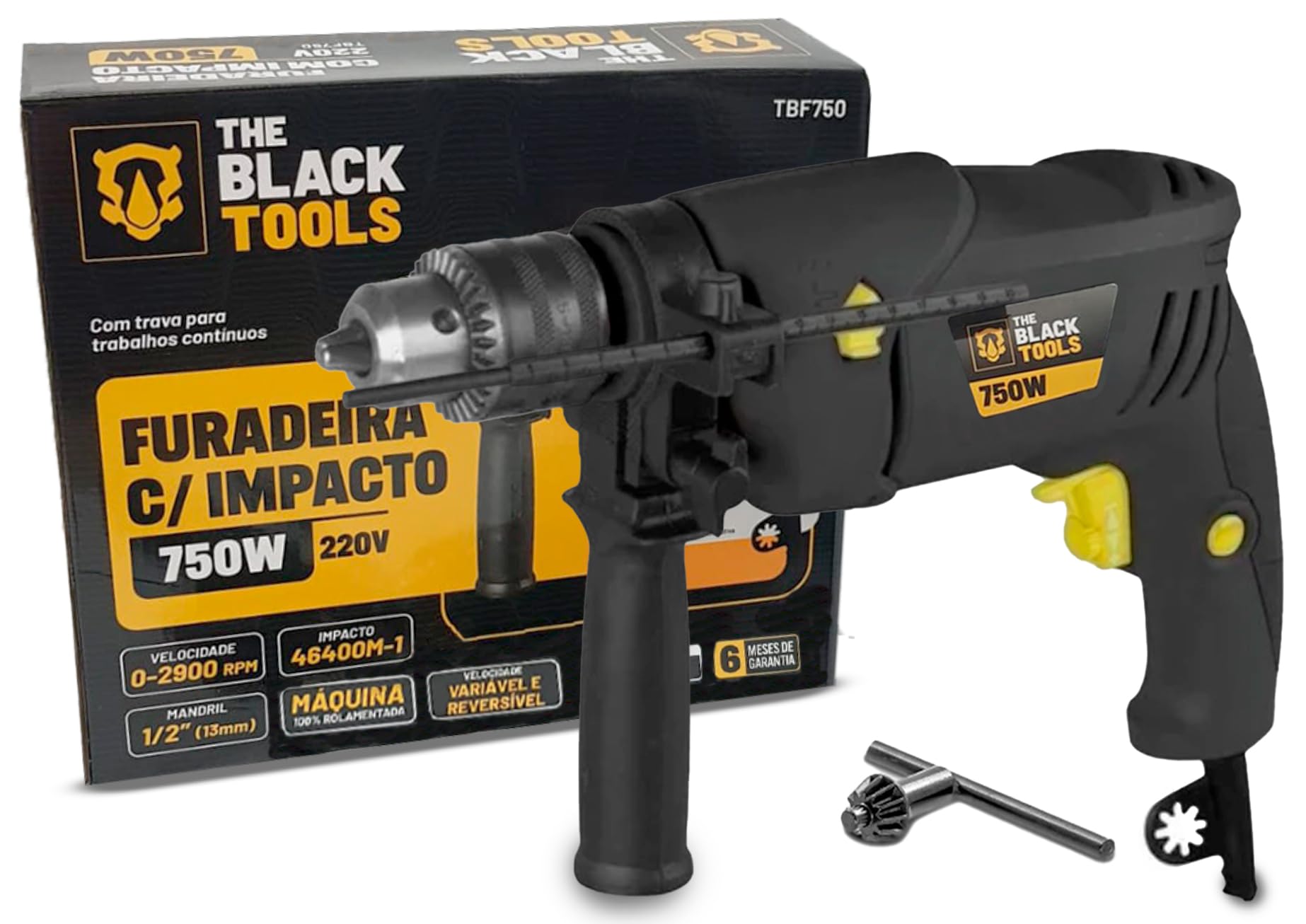 Furadeira De Impacto Profissional 1/2 Pol 13mm 750w 127v Tbf750