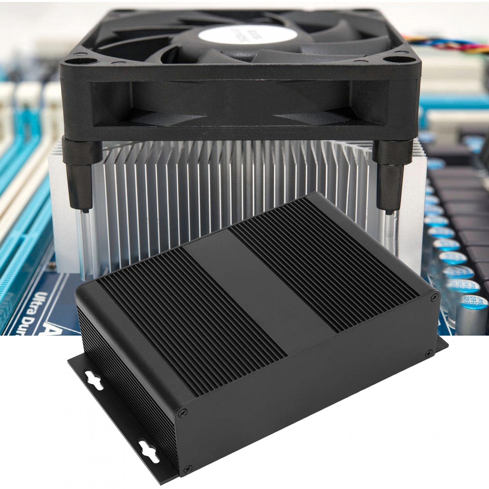 Scatola In Alluminio Per Progetti Elettronici 40x97x150 Mm – Custodia Di Raffreddamento Con Deflettori E Viti, Nera - 4
