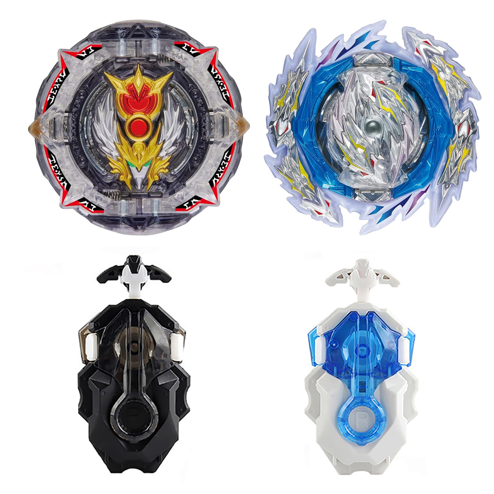 Netoke Gyros Turbo Set, 4D Metal Fusion Combat Gyros, With Battling Top Launcher, Gift Sets,(B-192+B-189)