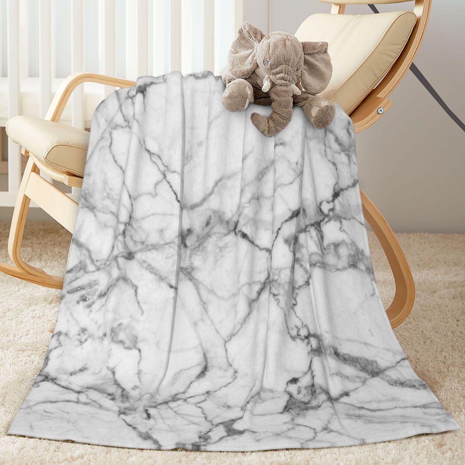 Amazon.com: Abucaky Black and White Marble Fleece Throw Blanket