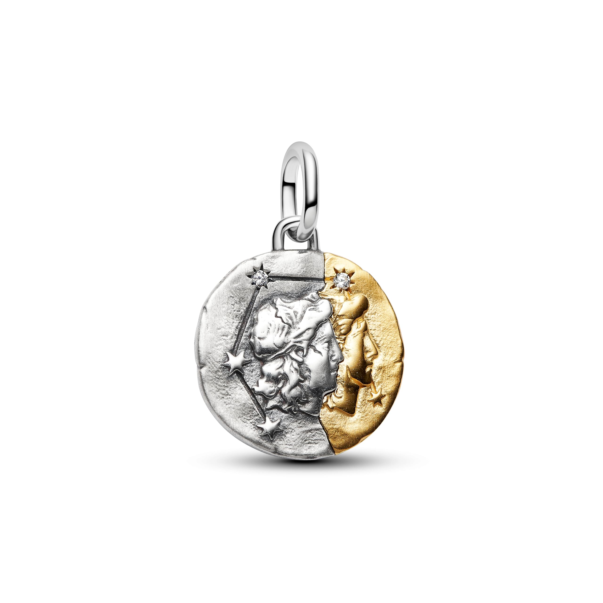 PANDORA Medaillon-Charm Anhänger Zweifarbig Sternzeichen Zwilling 764989C01
