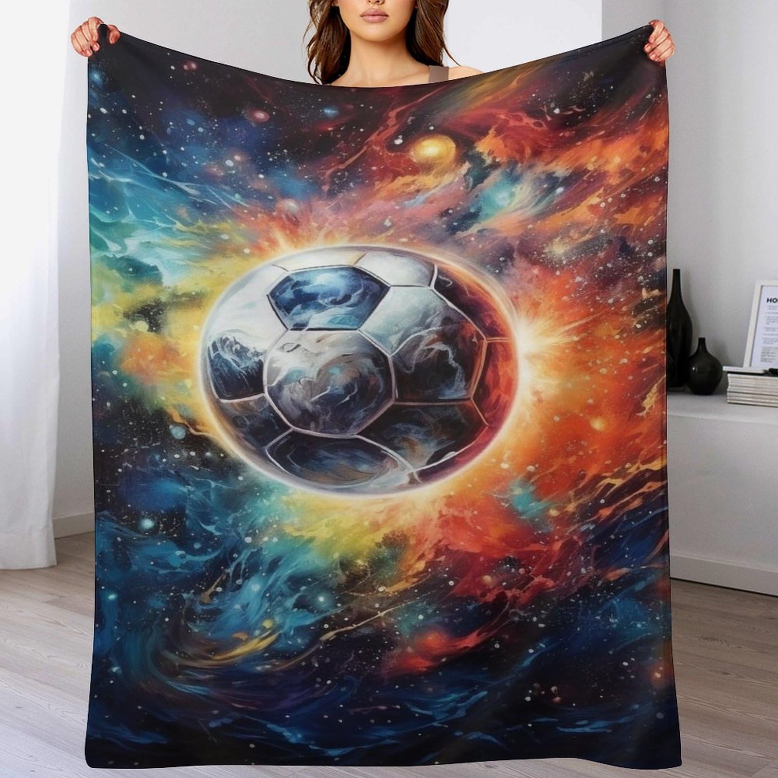 Couverture polaire football chaude et douce en flanelle isolante