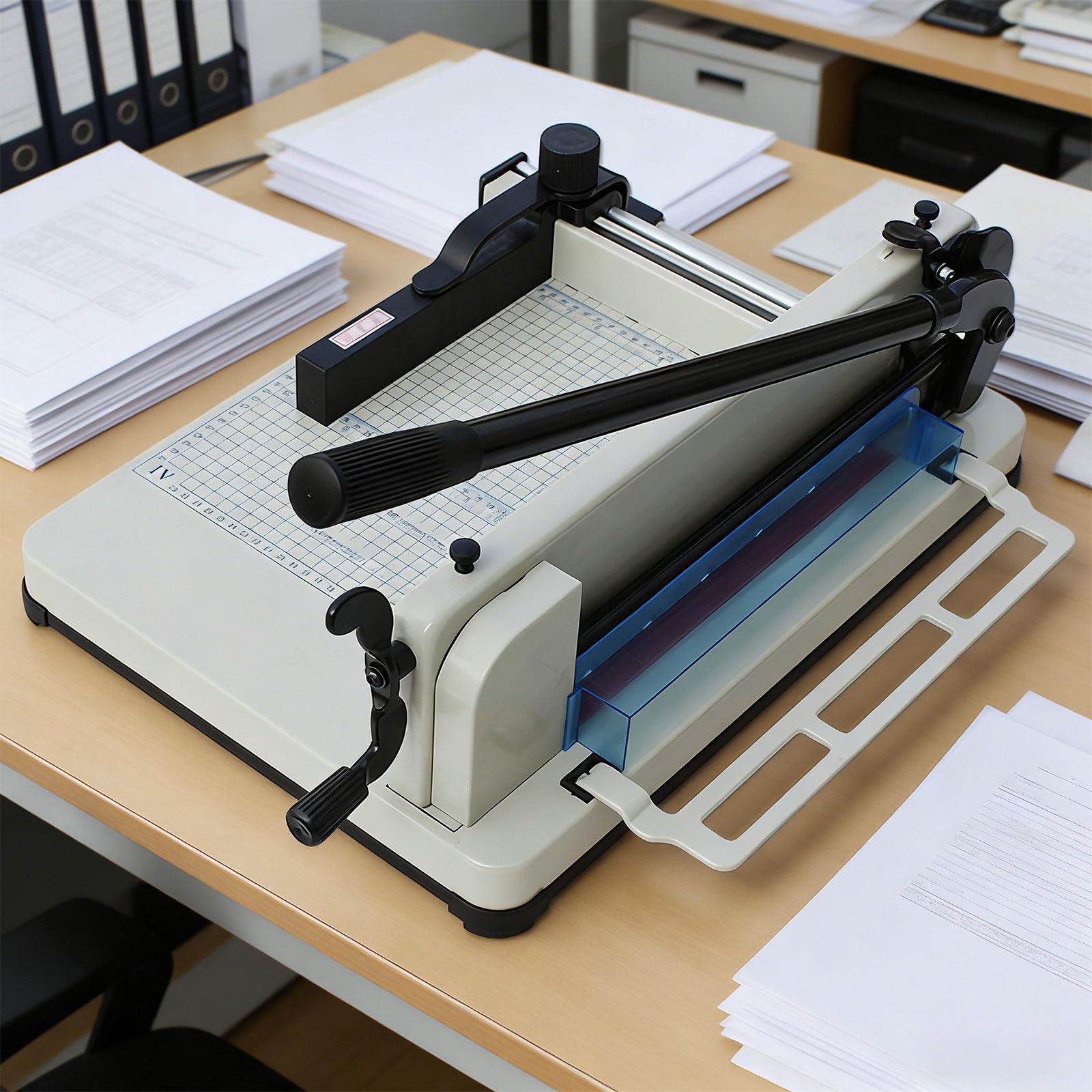 MYUYEE A4/A3 Heavy Duty Paper Cutter, 12"/17" Blade, Guillotine Paper Cutter, Stack Paper Trimmer for Cutting Stack Paper/Photos/Soft PVC/Leather, Max Paper Cutting 400 Sheets A3 (size_name A4)