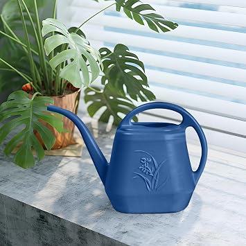 Plastic Watering Can- 1 Gallon - Blue