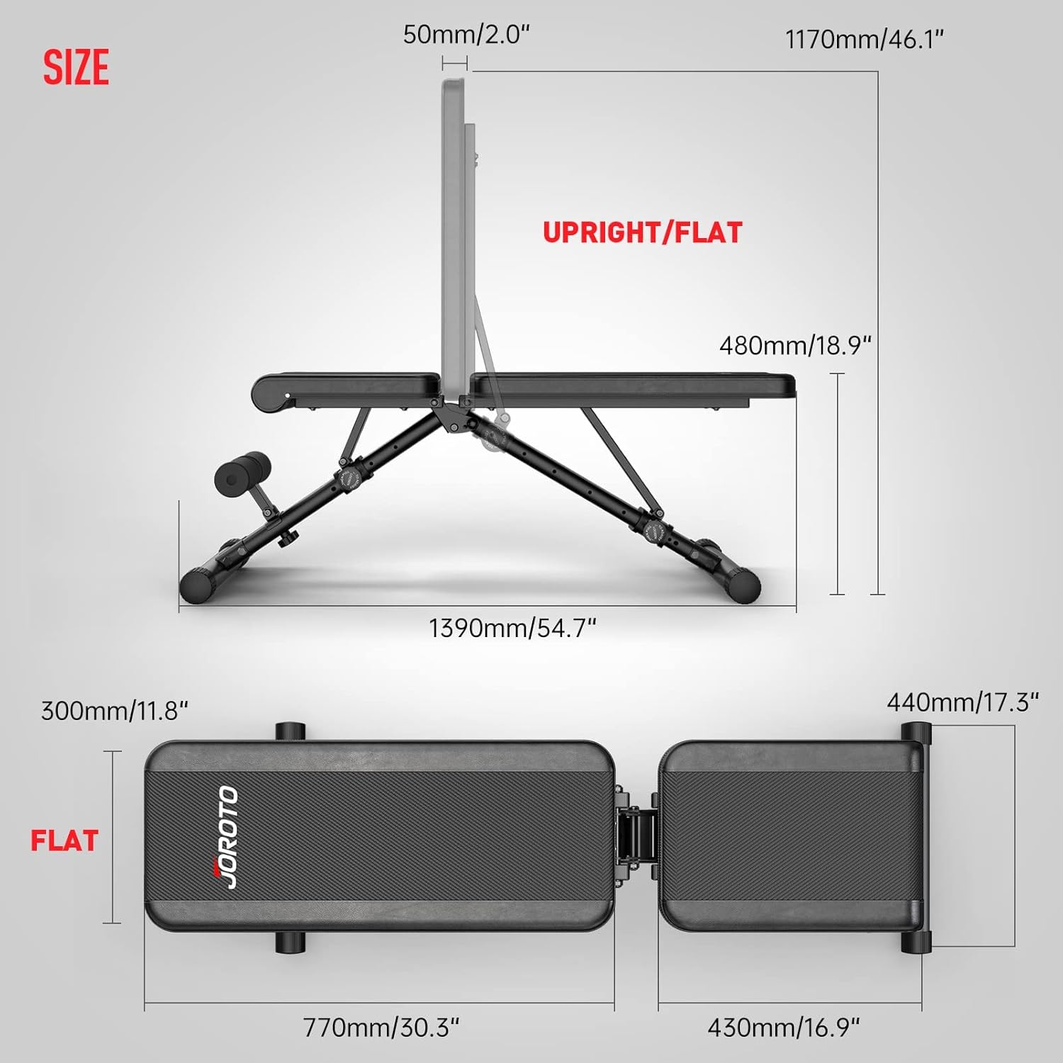 JOROTO MD35 Adjustable Weight Bench - Foldable 700 Pounds Load Strength Training Benches for Full Body Workout Bench Press ( With Fast Auto-lock Adjustments ) : Sports & Outdoors