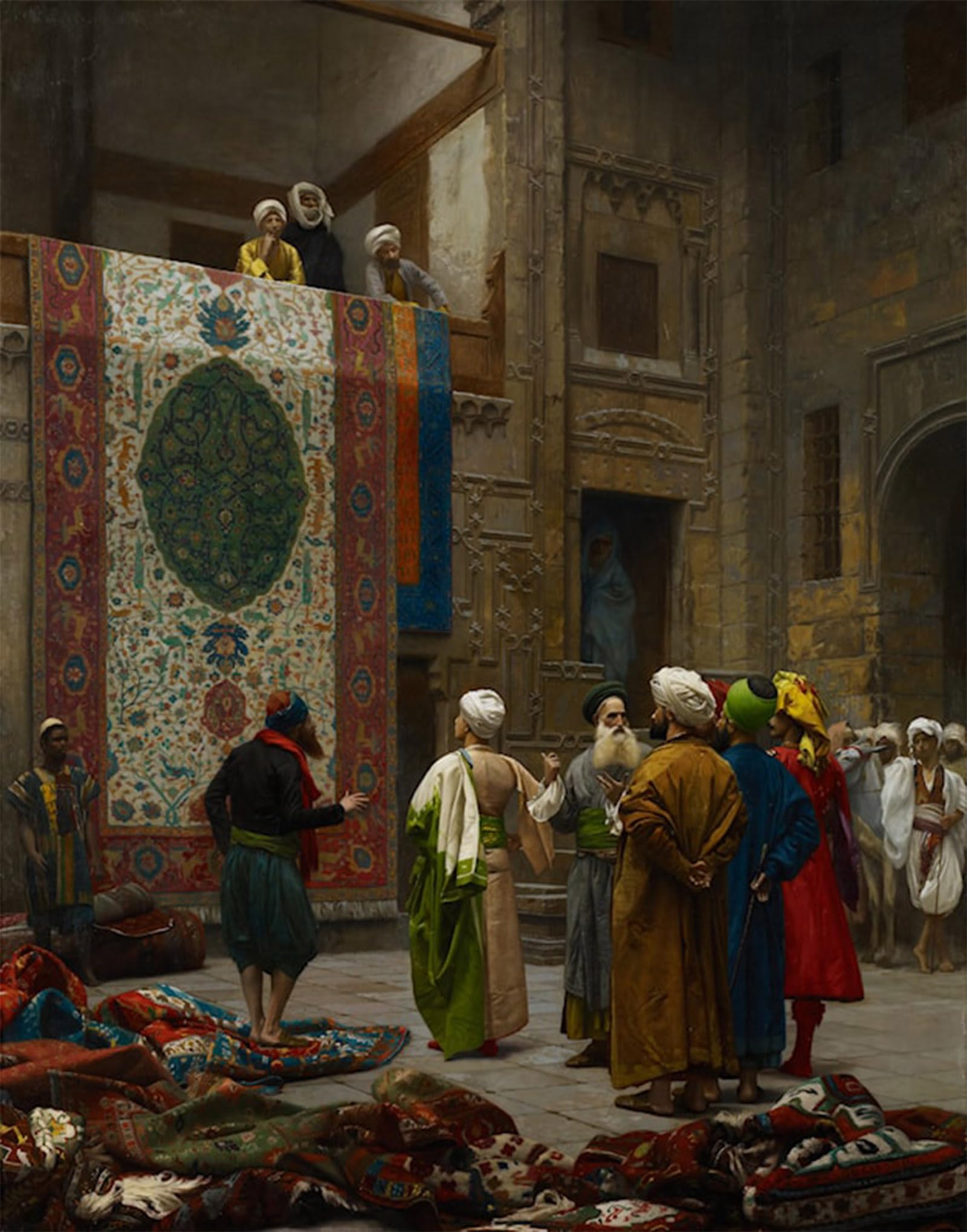 POSTERIIk Vintage Classic Picture Landscape Artwork the Carpet Merchant by Famous Artist Portrait Canvas Painting for Office Home Decor 60x90cm