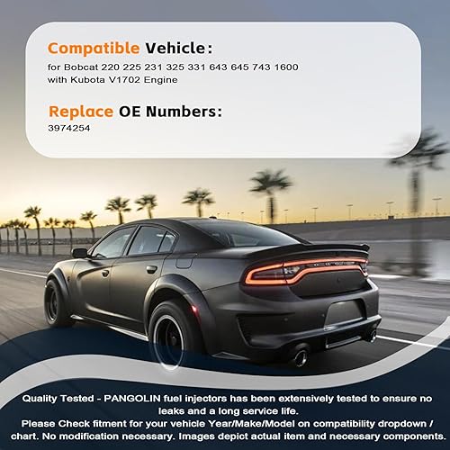 Miniatura 2 de PANGOLIN 3974254 Inyector de combustible 4PCS para Bobcat 743 643 645 225 231 con piezas del mercado de accesorios del motor Kubota V1702