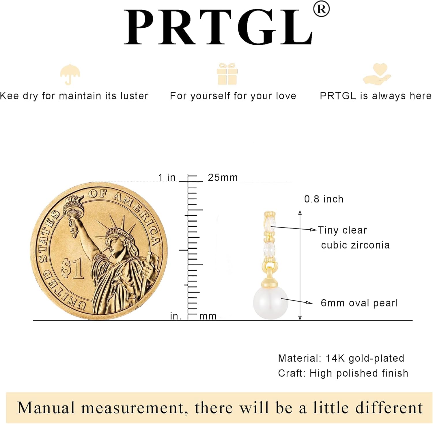 Pearl Earrings: 14k Gold/White Gold/Rose Gold Plated Cubic Zirconia Accented Pearl Drop Dangle Wedding Engagement Earrings For Women Bridal Bridesmaid - Image 5