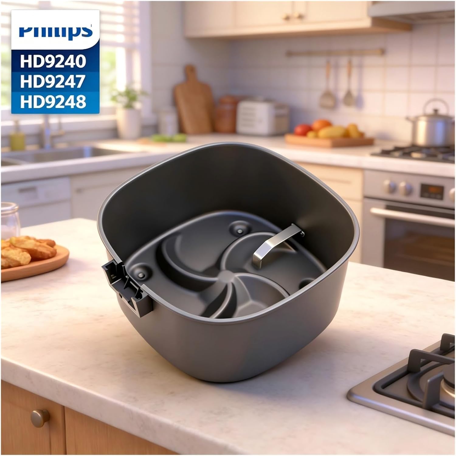 Air Fryer，multifunction Air Fryer Basket，-(Compatible For Philips)，HD9240 HD9247 HD9248 Oil Pan Maintenance Accessories