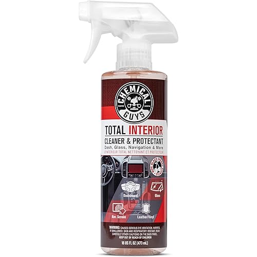 Chemical Guys Total Interior Cleaner and Protectant - Black Cherry Scent, Cleans and Protects Leather, Vinyl, Plastic, Rubber, Glass, and Fabric, Safe for Cars, Trucks, SUVs, RVs, and More - 16 oz