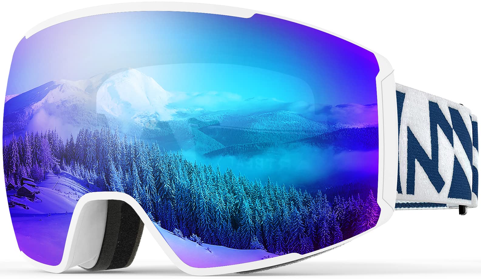 OutdoorMasterSki Goggles Magnetic Lens - OTG Snowboard Goggles for Men, Women &Youth, 100% UV Protection Snow Goggles