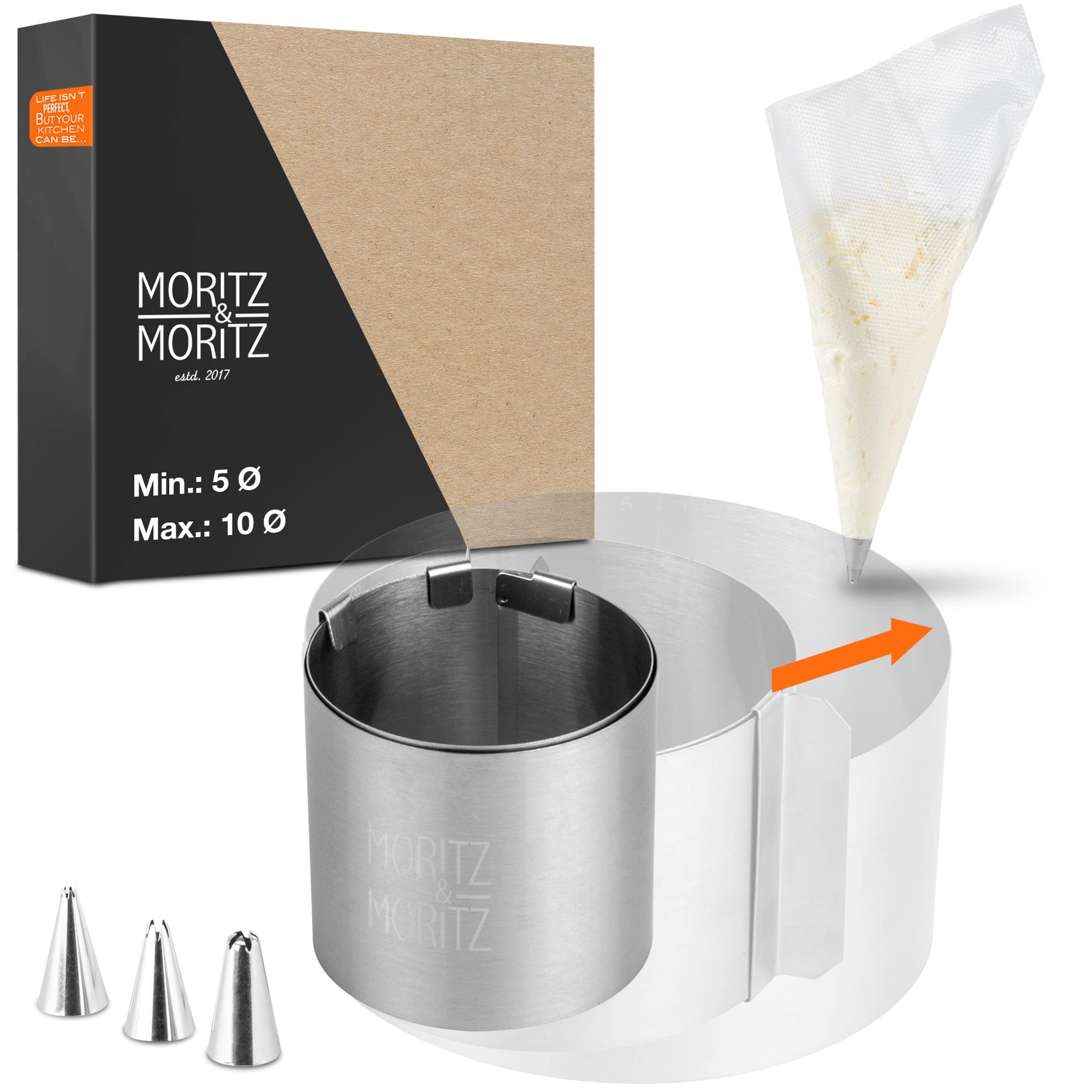 Moritz  Moritz 3x Vorratsdosen mit Deckel aus Porzellan – 6x Deckel aus Bambus und Kunststoff – Schwarze Vorratsdosen Porzellan – Für Mehl, Kaffee, Müsli oder Badutensilien