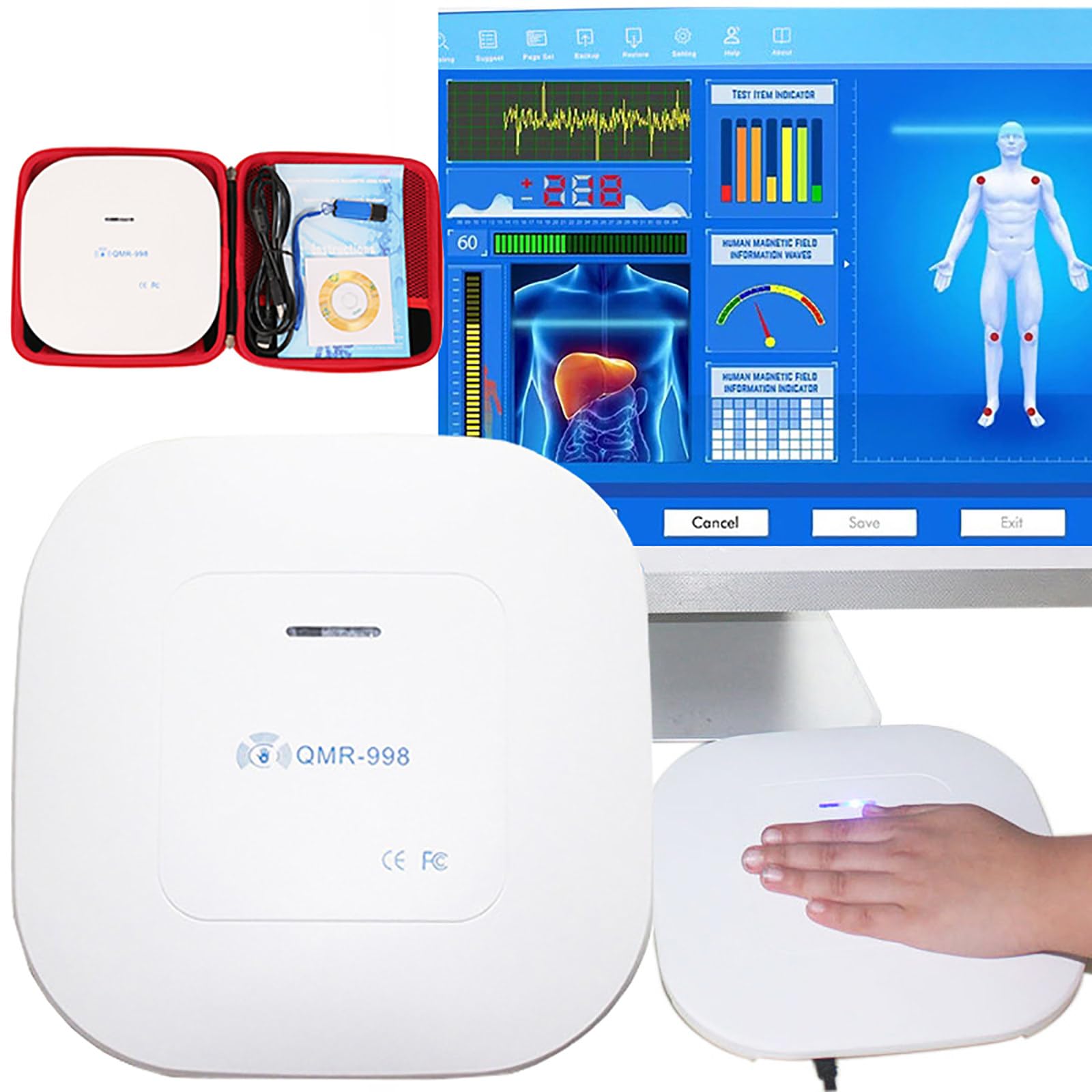 Analizzatore A Risonanza Magnetica Quantistica, Test Quantistico Professionale Portatile per Il Corpo, Analisi A Contatto con La Mano, Multilingue, Rapporto di 52 Voci
