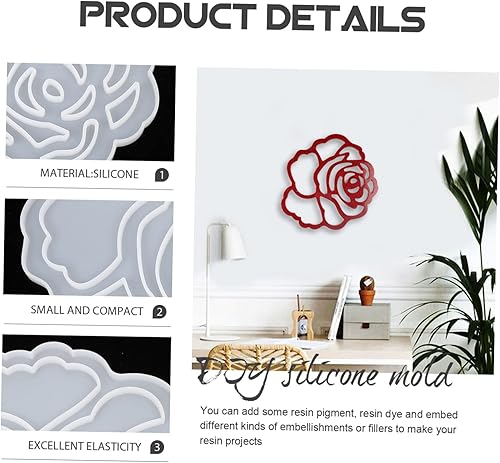 Miniatura 2 de Molde de rosa Molde de para Resina Moldes de Silicona Artesanías de Resina Esculturas de Pared Arte Té Luz Moldes de Vela Moldes Decorativos de