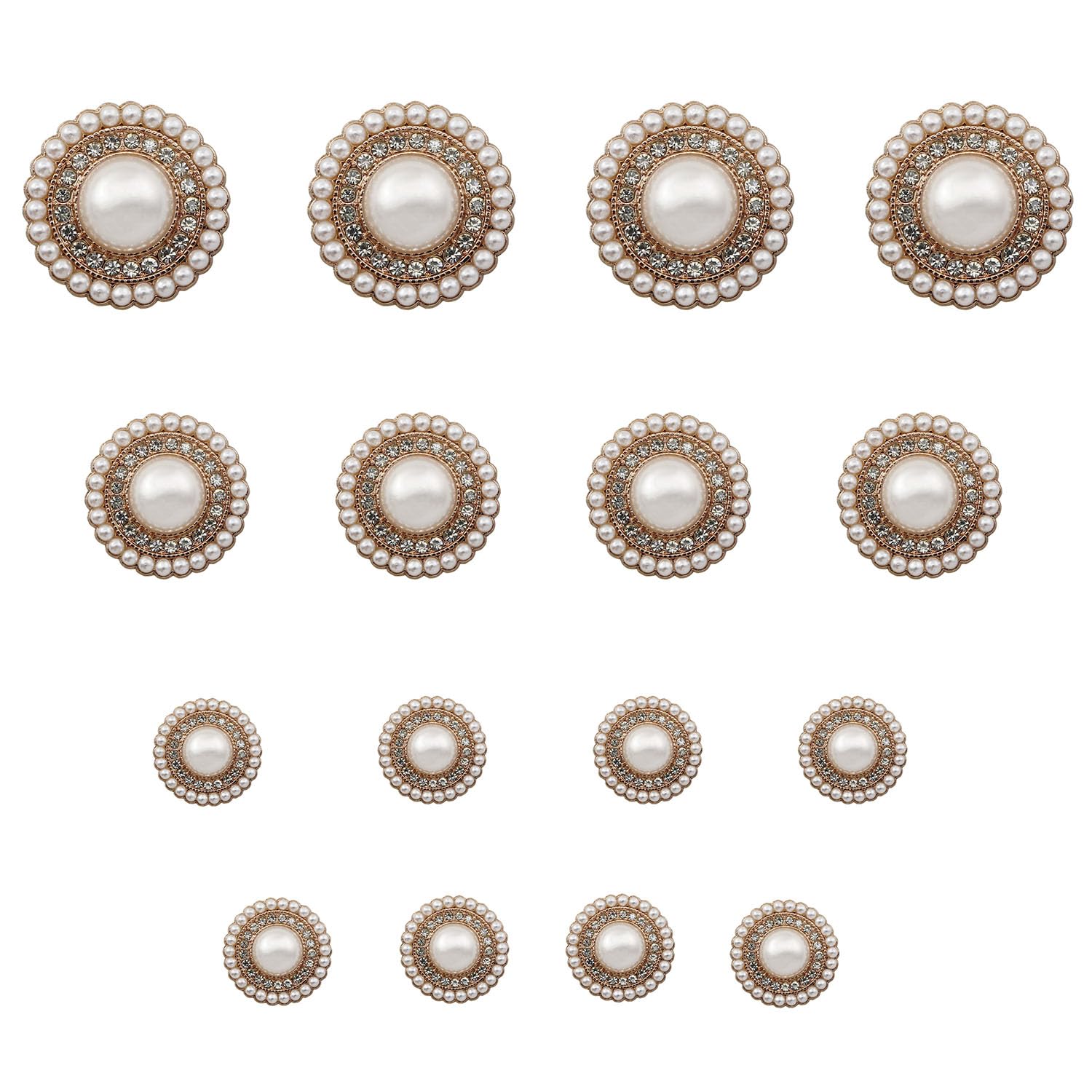 Amazon.com: XGNG 16PCS Gold Diamond-Encrusted Pearl Buttons Metal