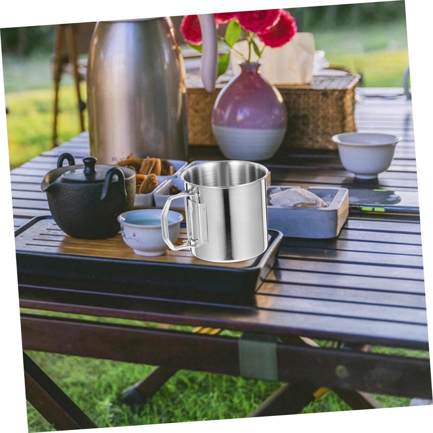 Toddmomy 3 ensembles Gobelet Pliable En Acier Inoxydable 304 Pour Le Camping Les Voyages Le Thé Le Café L'Extérieur 2 pièces * 3