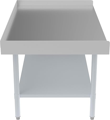 Miniatura 9 de KoolMore EQT-163048 Soporte de equipo comercial de acero inoxidable calibre 16 soporte de plancha resistente de 30 x 48 pulgadas con estante inferior