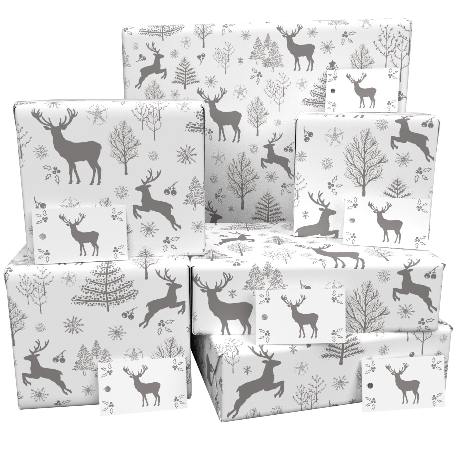 Luxury Eco Xmas Gift Wrap 3 Sheets Tags Christmas Pandas | Desertcart - View #4