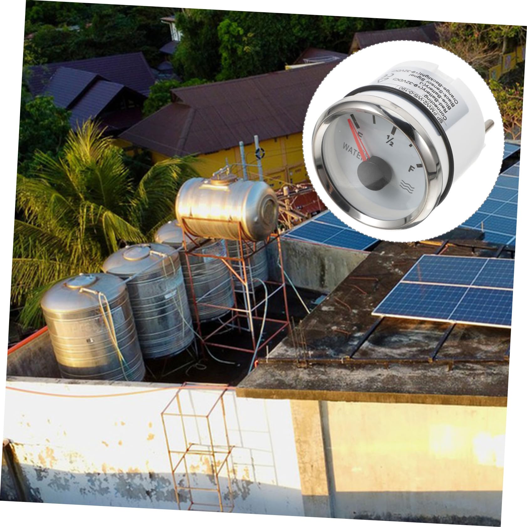 Edelstahl Wasserstandsanzeiger 52mm Runde Anzeige für Wassertanks