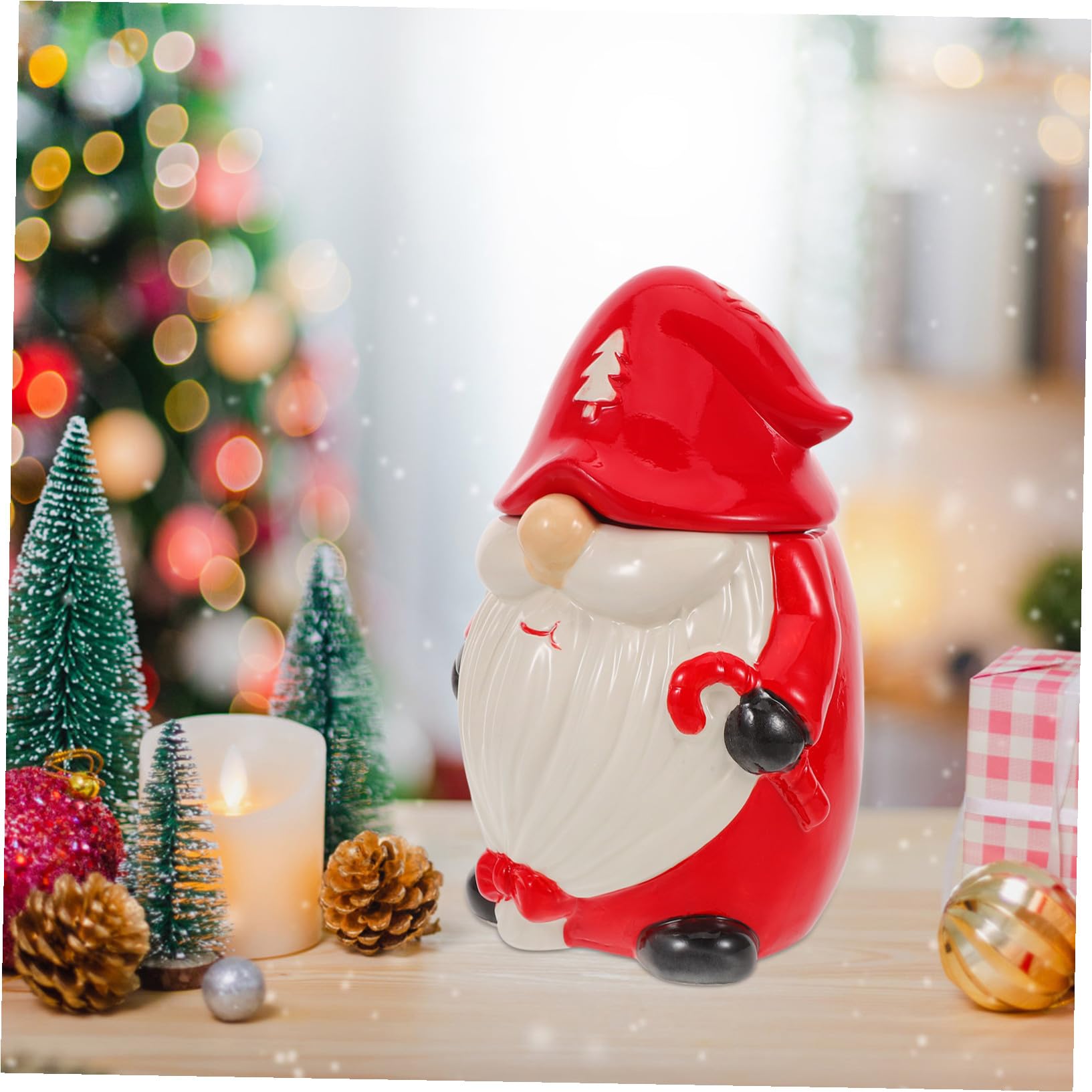 Zerodeko Boîte à Biscuits Céramique Noël avec Couvercle pour Bonbons et Gourmandises Décoration Festive Chambre Garçon et Filles