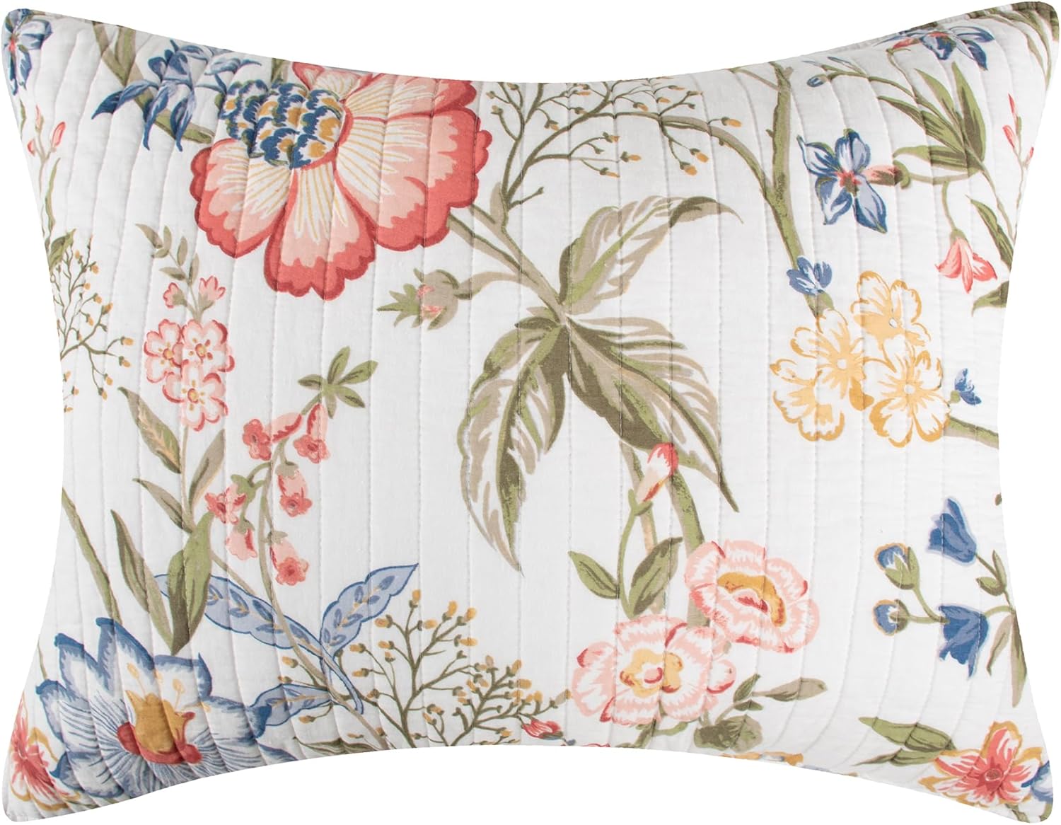 Levtex Home - Maileen Quilt Set - King Quilt and Two King Shams - Floral - Bright Multi Color - Quilt (106x92in.) and Shams (20x36in.) - Reversible - Cotton