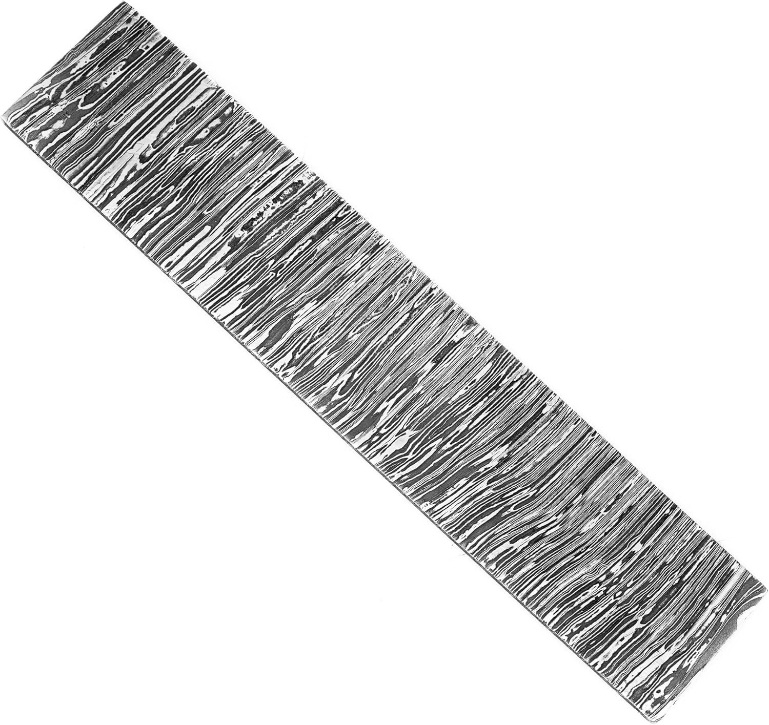 ColdLand Damascus Billet - 10 Inch Full Tang Damascus Steel Billet for Knife Making, Jewellery Making & Multipurpose Use - Knife Blade with Fire Twist