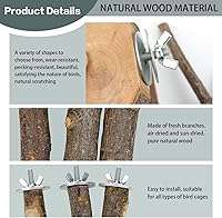 Vista 3 de 8 Piezas de Perchas de Aves Naturales de Madera para Jaula, Soporte y Plataforma de Perca para Loros, Accesorios para Jaula de Pájaros