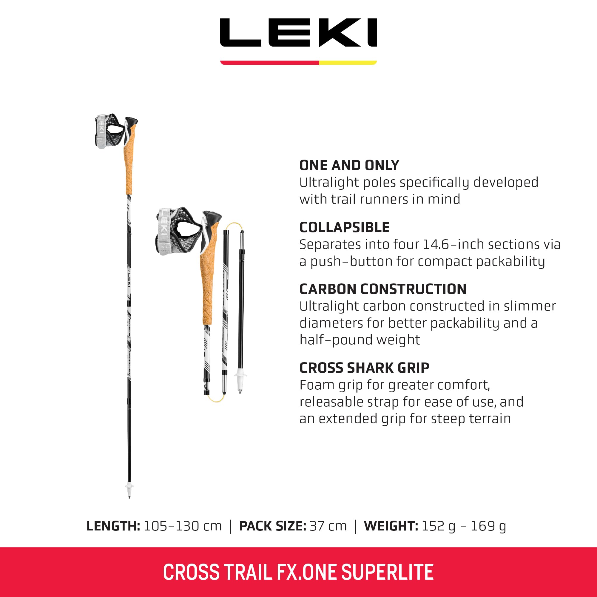 LEKI Ultratrail FX.One SL kijki trekkingowe, uniseks, czerwone/fioletowo-czerwone