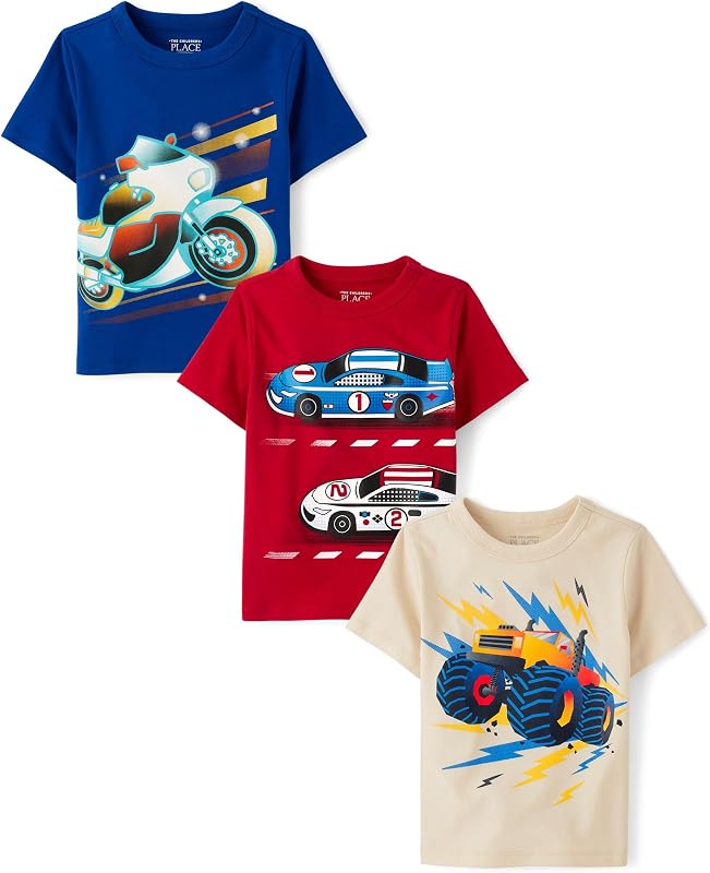 The Children's Place Camisetas gráficas para bebés (paquete de 3)