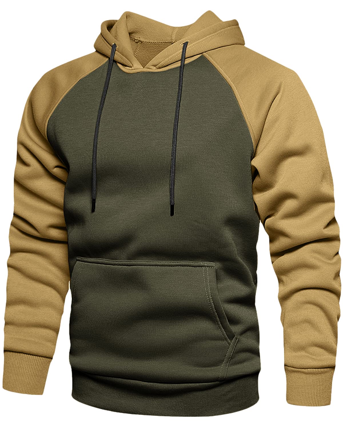 MANLUODANNI Herren Kapuzenpullover Raglan Men's Hoodie Pullover mit Kapuze Casual Sweatshirt Classic Farbabstimmung Hoody