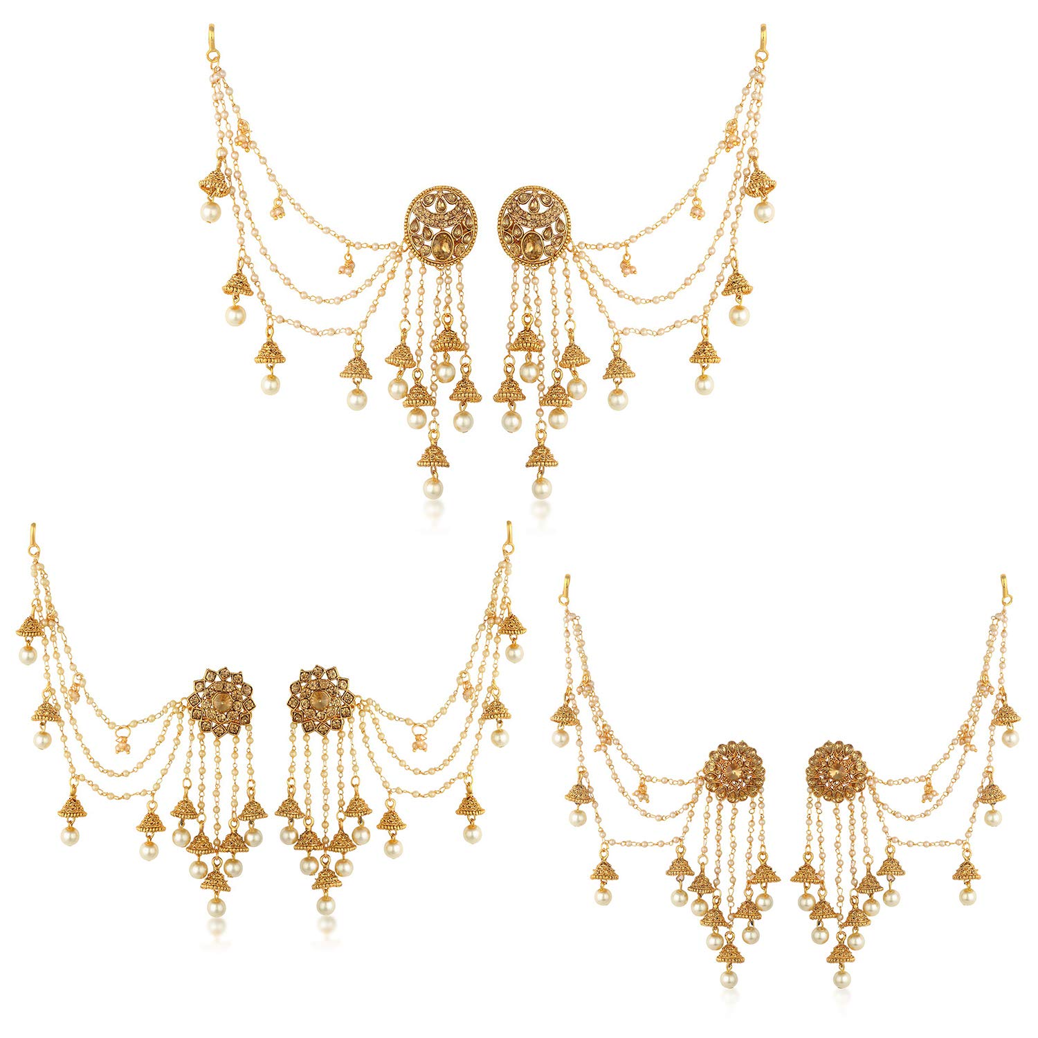 Sukkhi Exclusive Gold Plated Bahubali Inspired Earring Combo for Women (B0BT1QVH4N) Amazon Price History, Amazon Price Tracker
