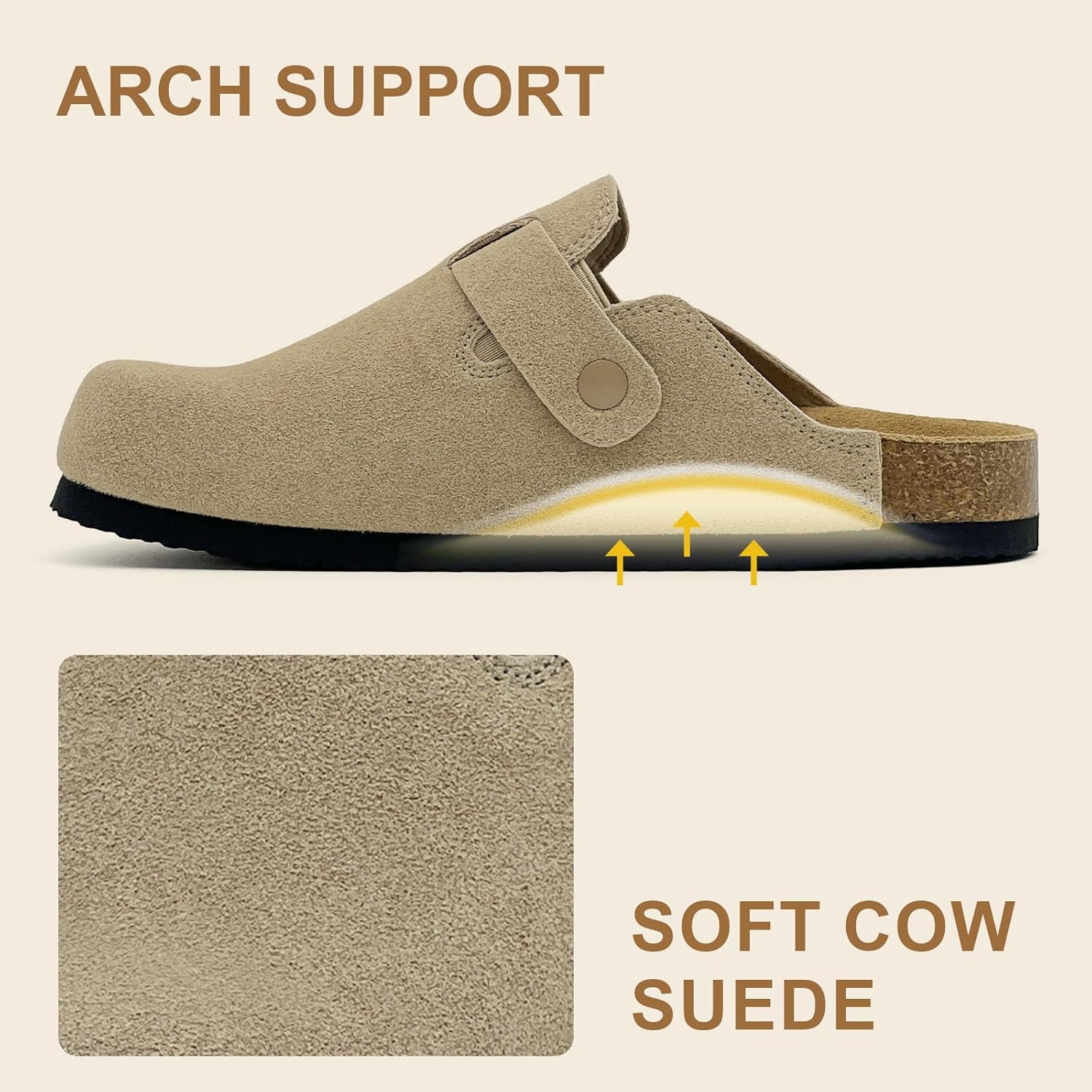 Kids Suede Clogs Boys Girls Sandals Cork Footbed Toddler Slip-on Slippers Indoor Outdoor Cute Sandals Classic Adjustable Buckle - Image 6